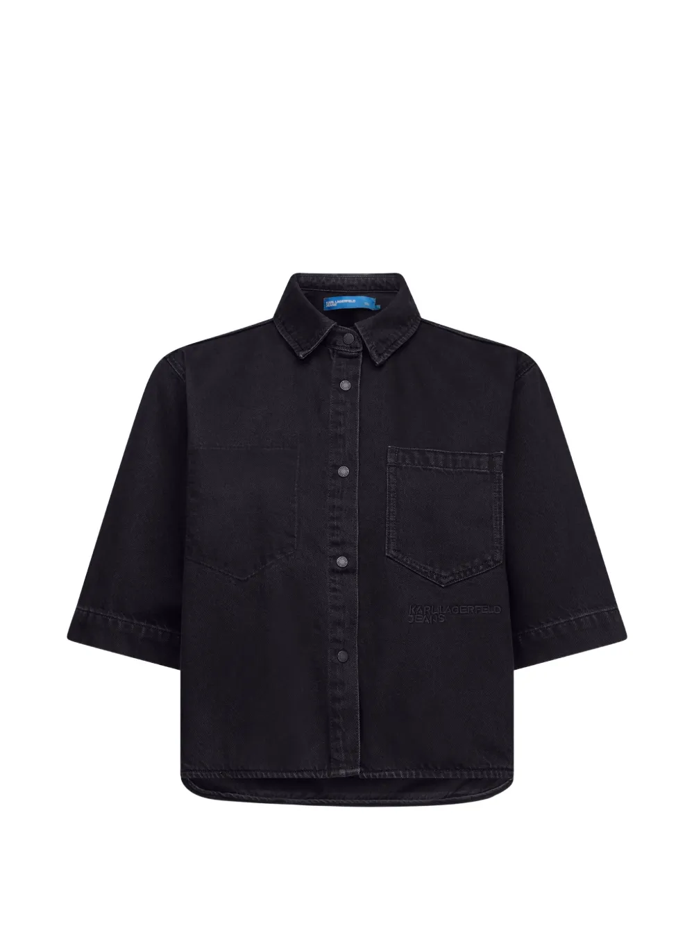 Karl Lagerfeld Jeans boxy short-sleeved denim shirt Zwart