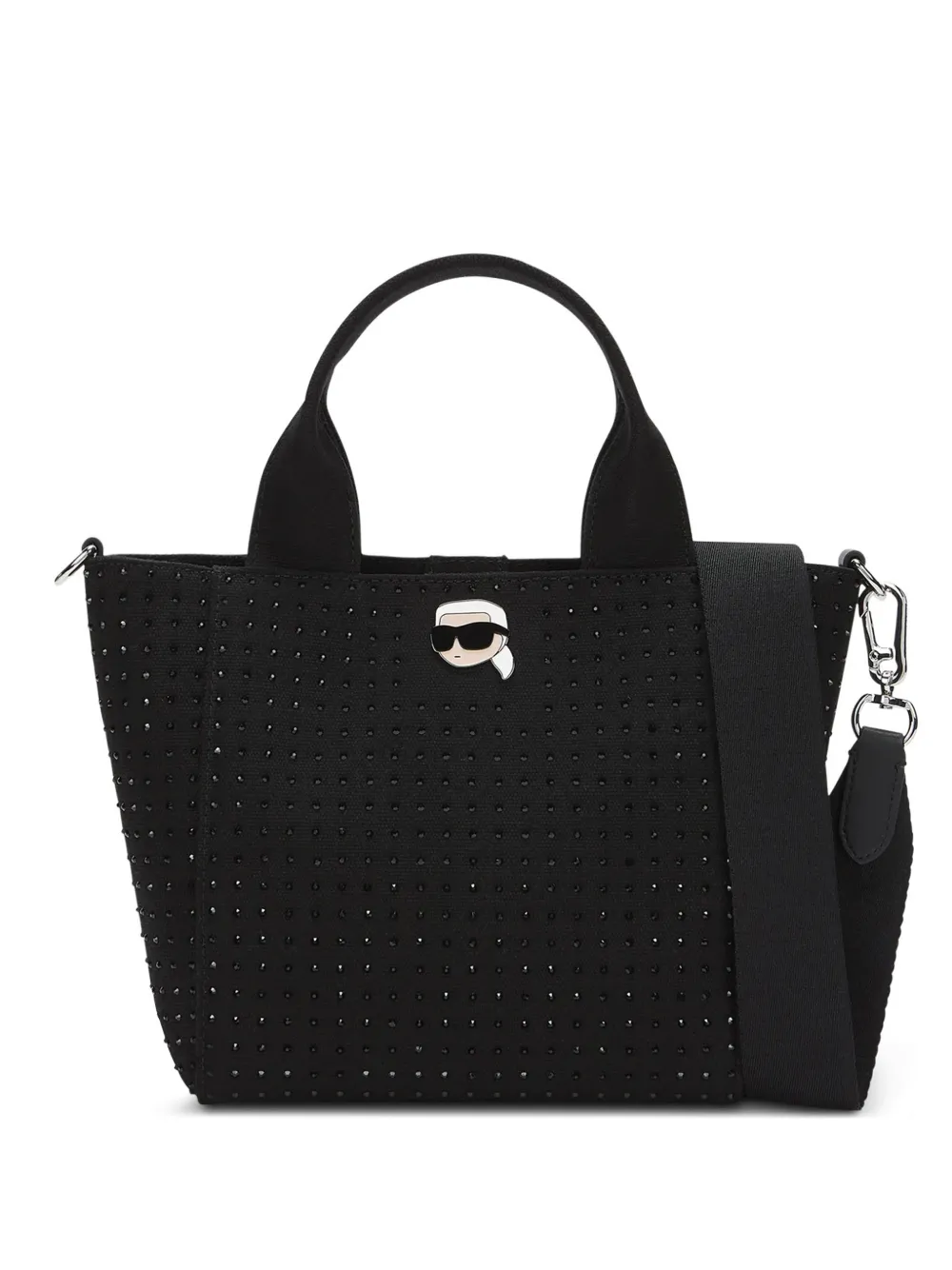 Karl Lagerfeld Ikon rhinestone-embellished tote bag - Nero