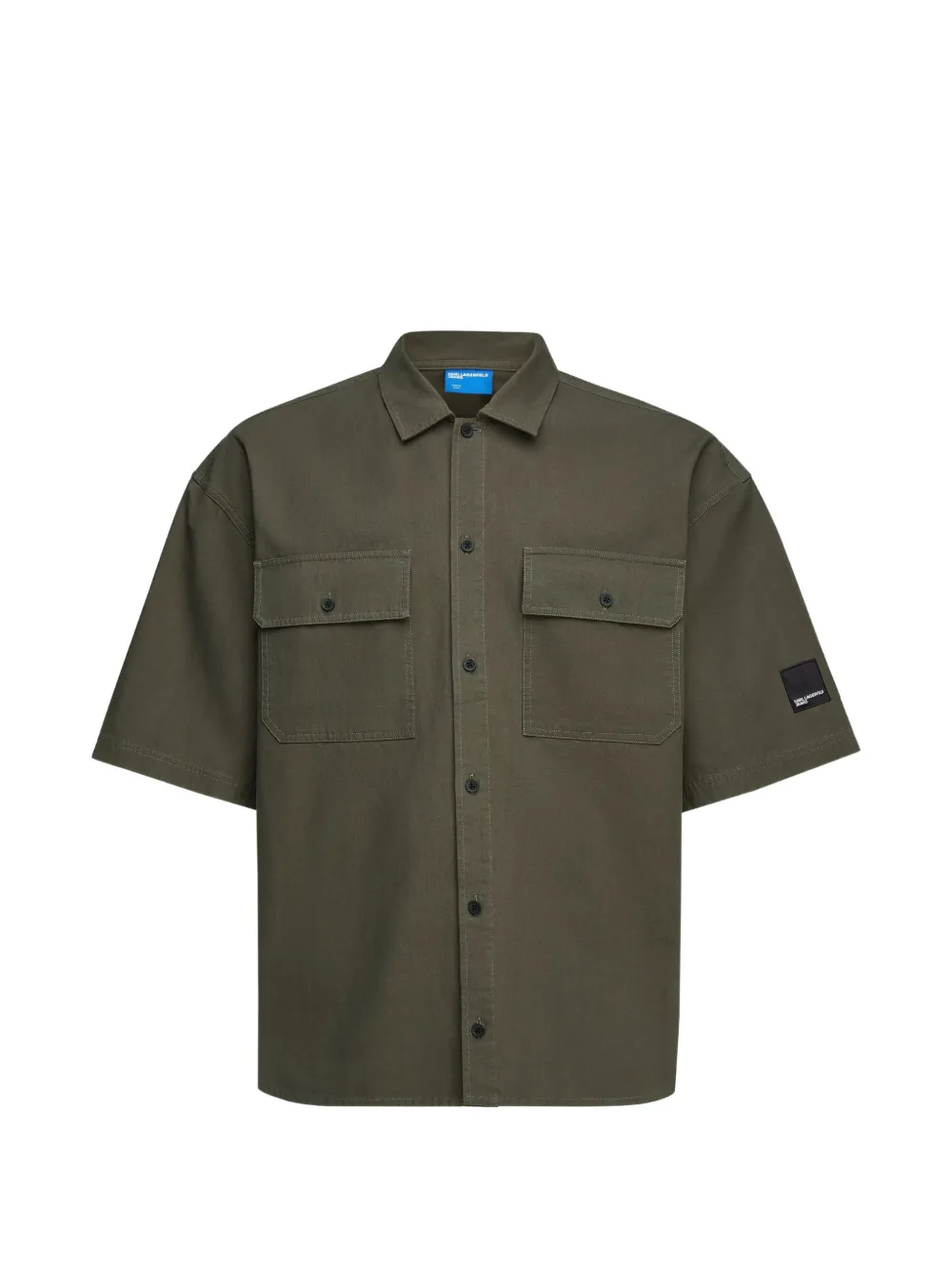 Karl Lagerfeld Jeans box-logo utility shirt Groen