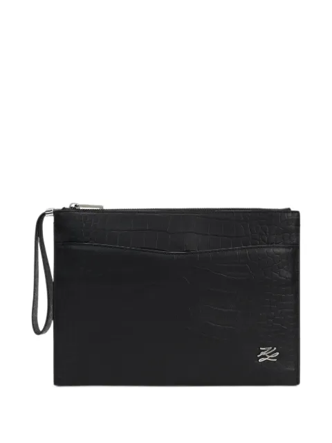 Karl Lagerfeld K/Croc leather pouch