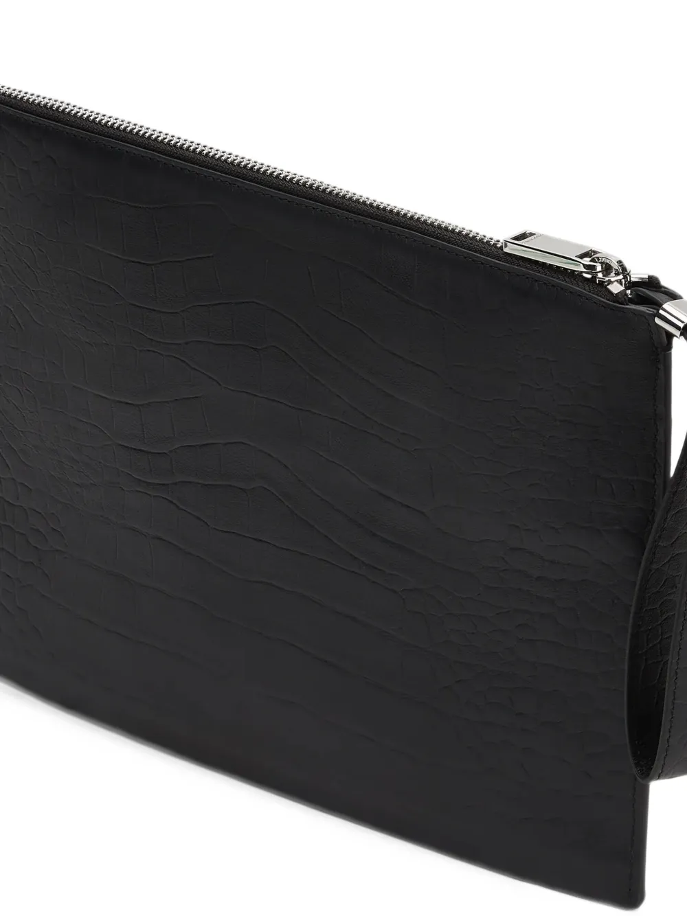 Karl Lagerfeld K Croc leather pouch Zwart