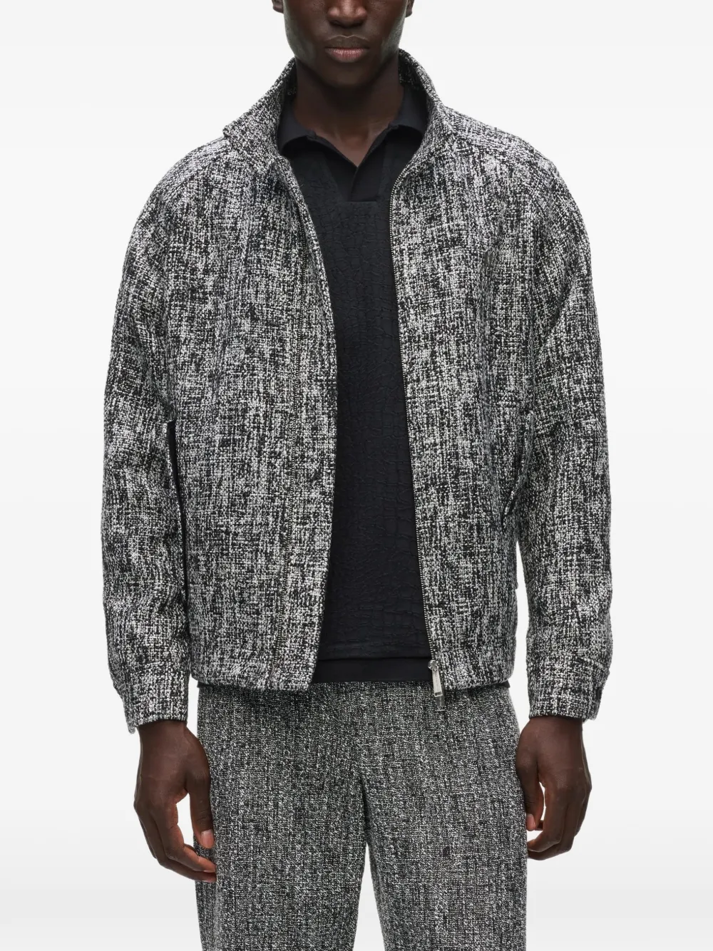 Karl Lagerfeld bouclé jacket Zwart