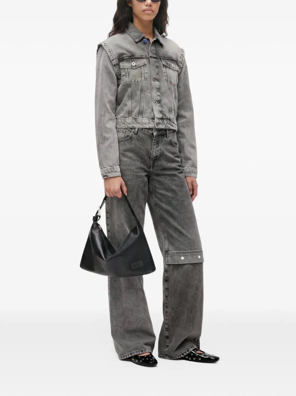 Karl Lagerfeld Jeans Origami shoulder bag Zwart