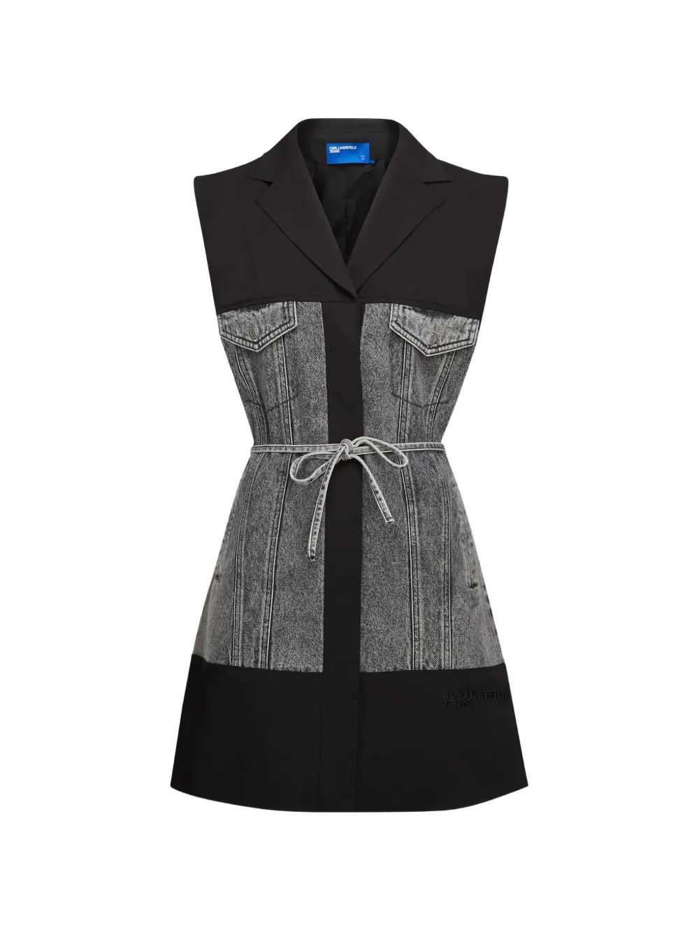 Karl Lagerfeld Jeans tailored denim-panel mini dress Zwart