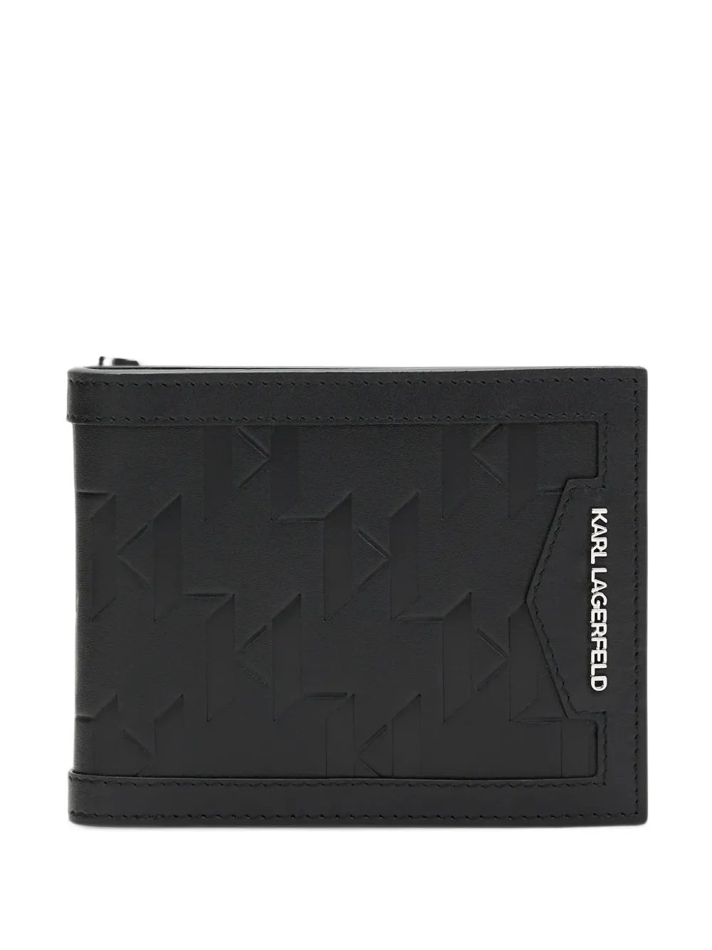 Karl Lagerfeld K Loom leather bi-fold wallet Zwart