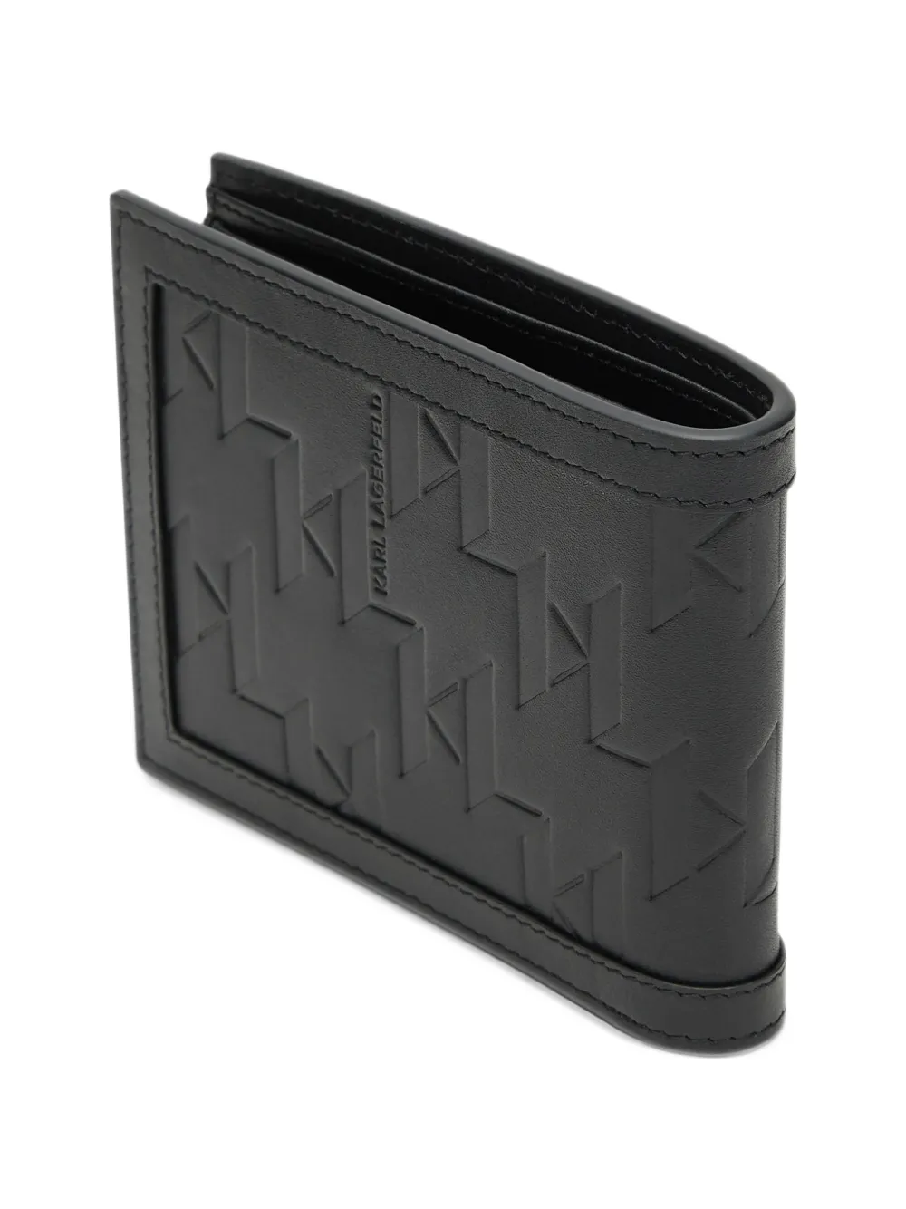 Karl Lagerfeld K Loom leather bi-fold wallet Zwart