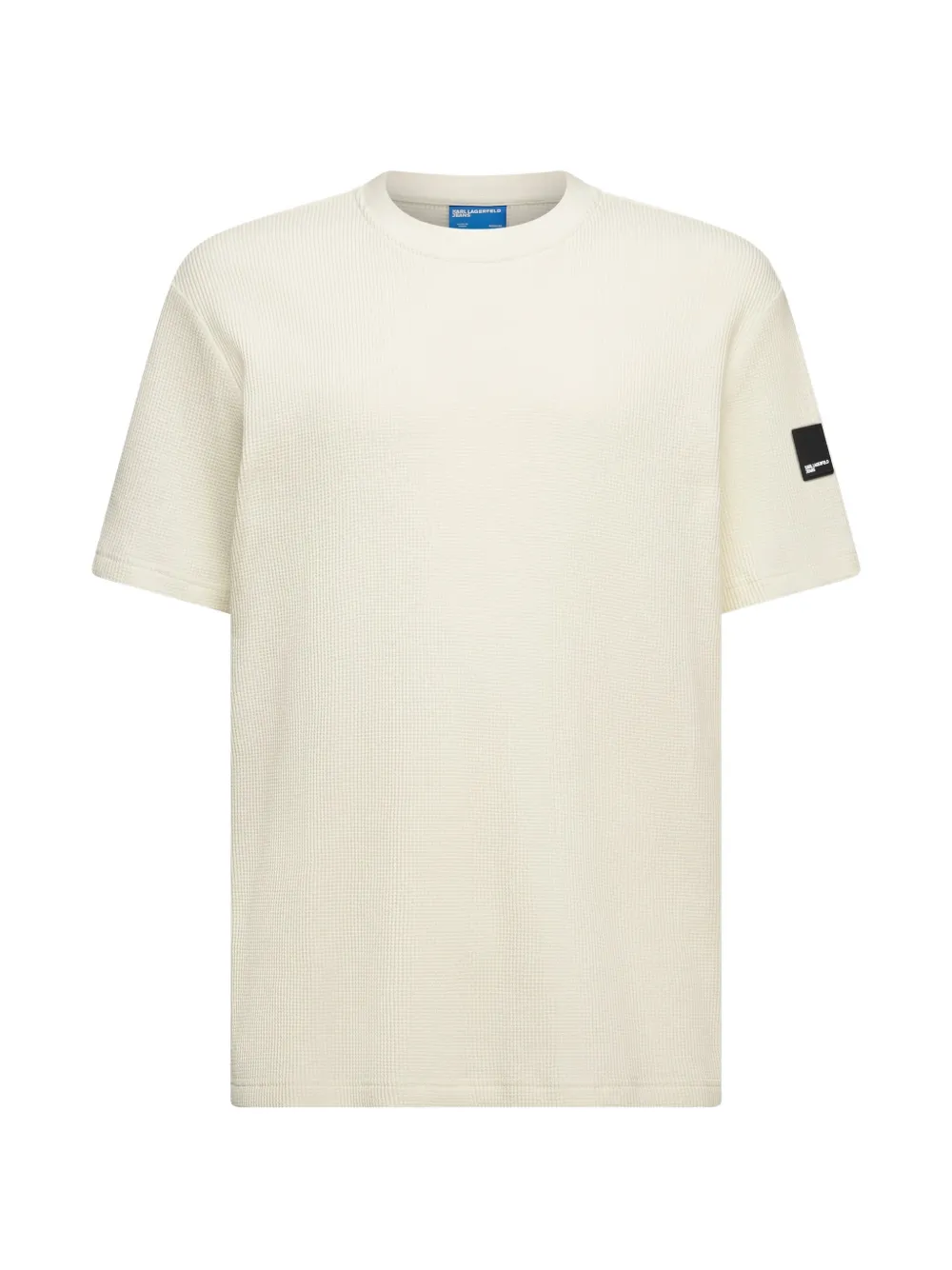 Karl Lagerfeld Jeans waffle-knit logo-patch T-shirt Beige