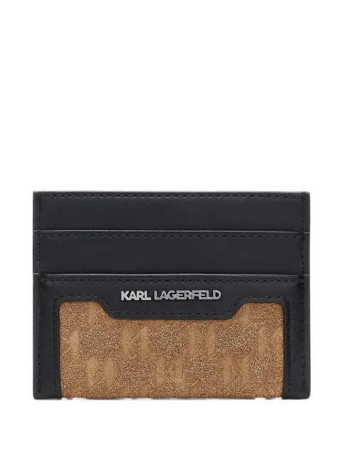 Karl Lagerfeld monogram suede cardholder