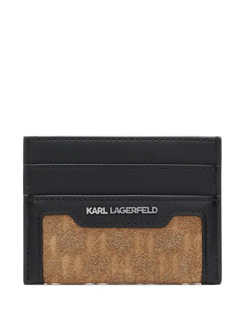 Karl Lagerfeld monogram suede cardholder