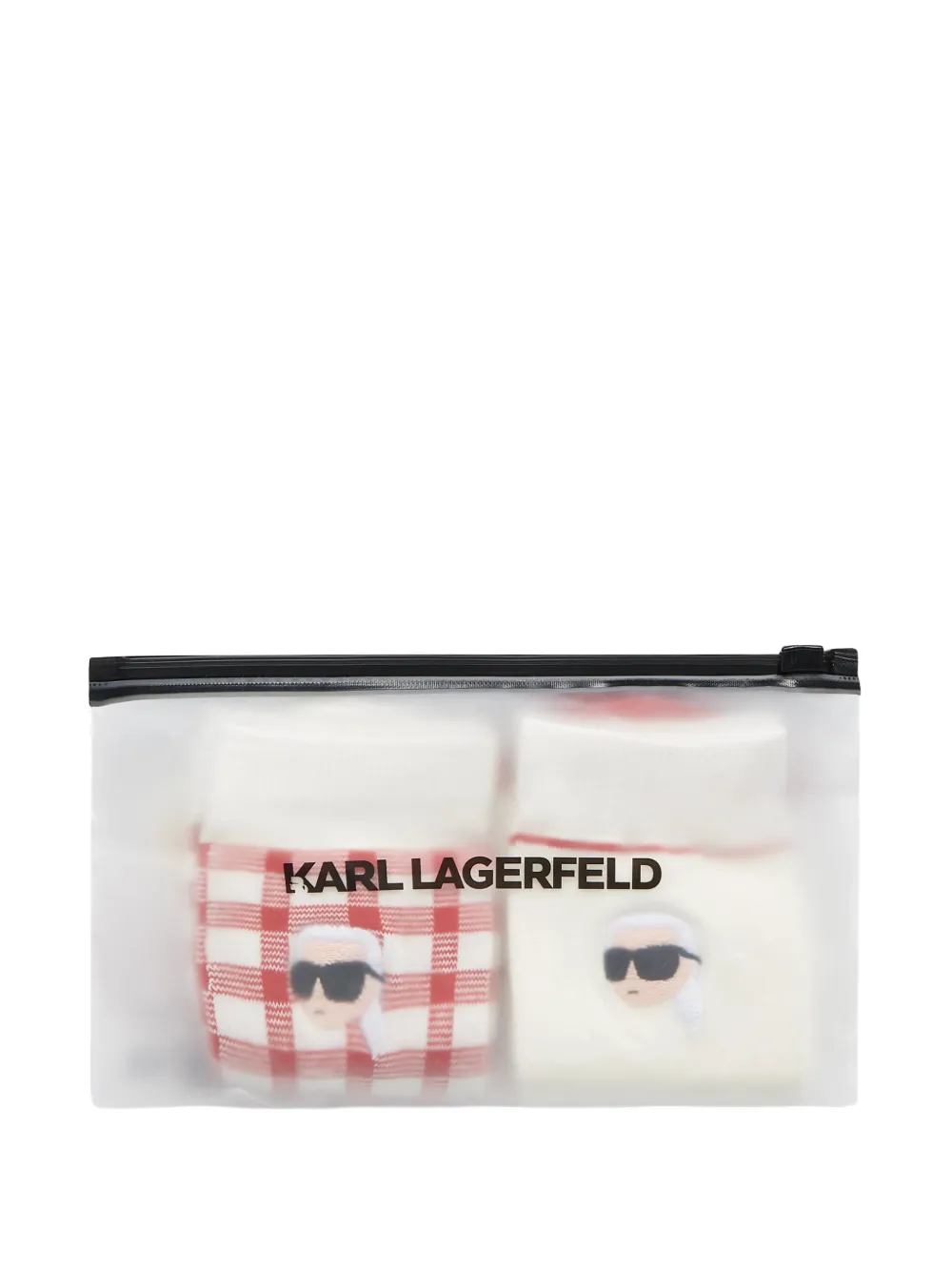 Karl Lagerfeld Ikon gingham socks (set of two) Wit