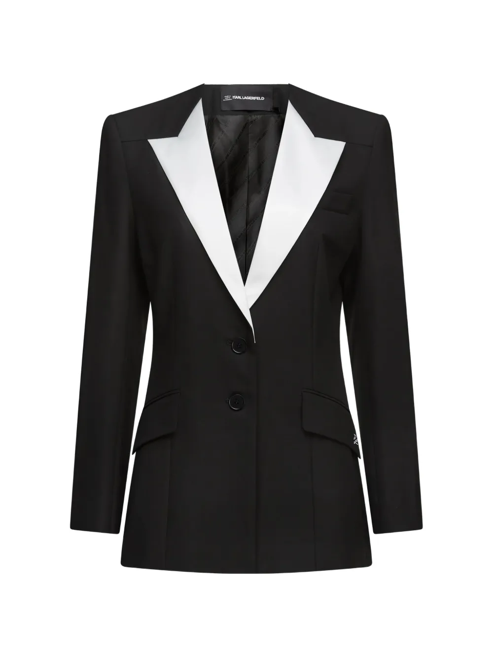 Karl Lagerfeld contrast-lapel blazer - Black