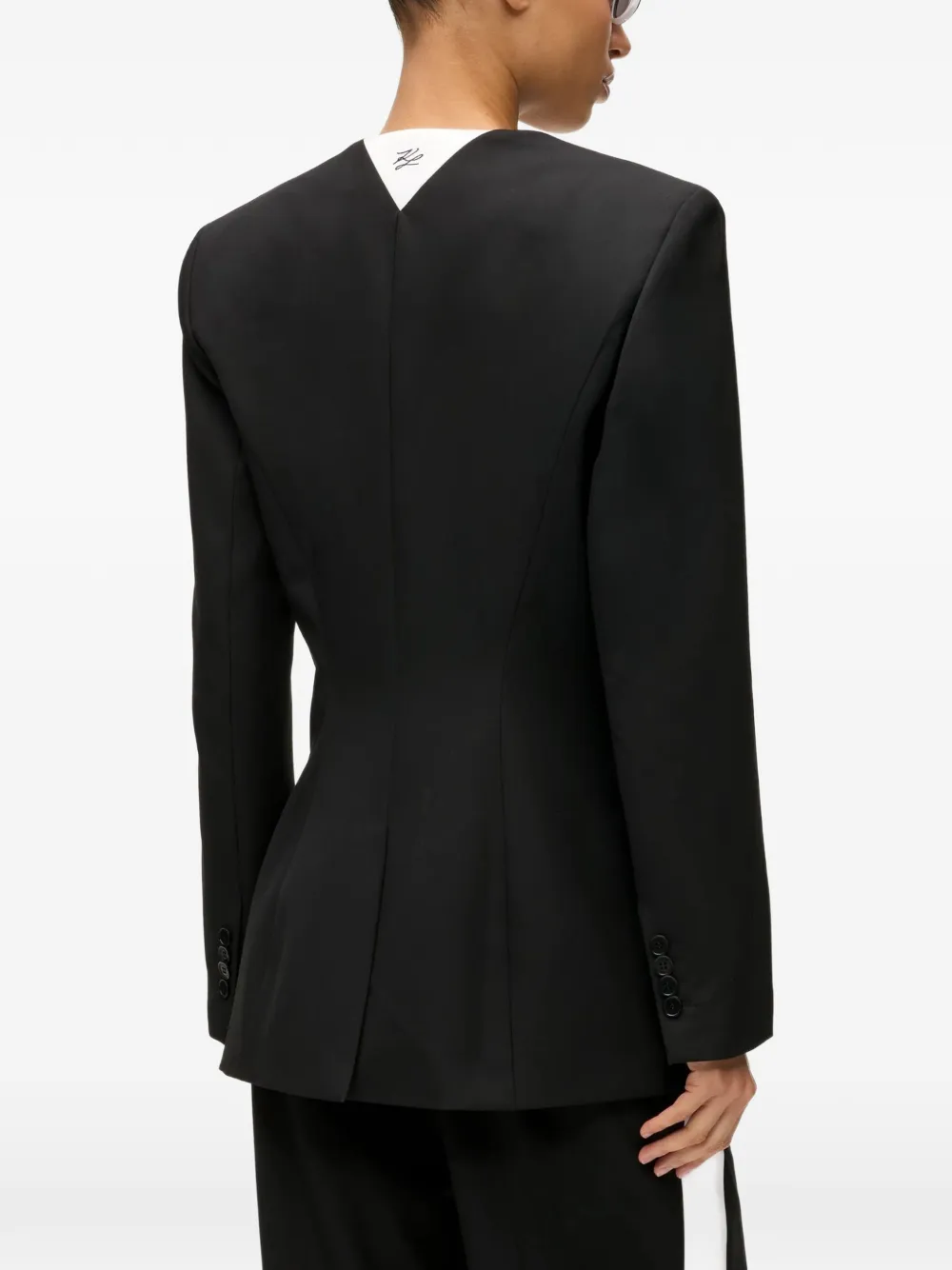 Karl Lagerfeld contrast-lapel blazer Zwart