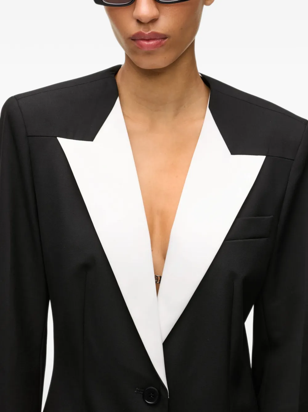 Karl Lagerfeld contrast-lapel blazer Zwart