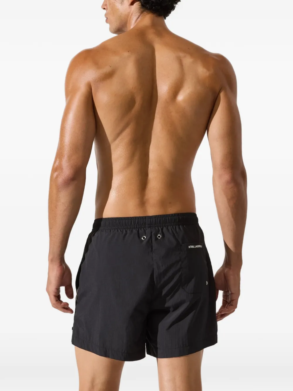Karl Lagerfeld Ikon ripstop short swim shorts Zwart