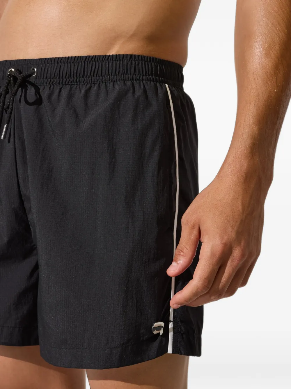 Karl Lagerfeld Ikon ripstop short swim shorts Zwart