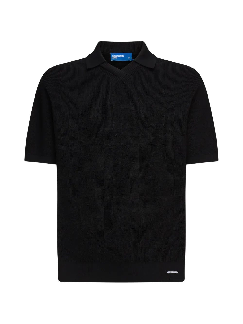 Karl Lagerfeld Jeans waffle-knit polo shirt - Nero