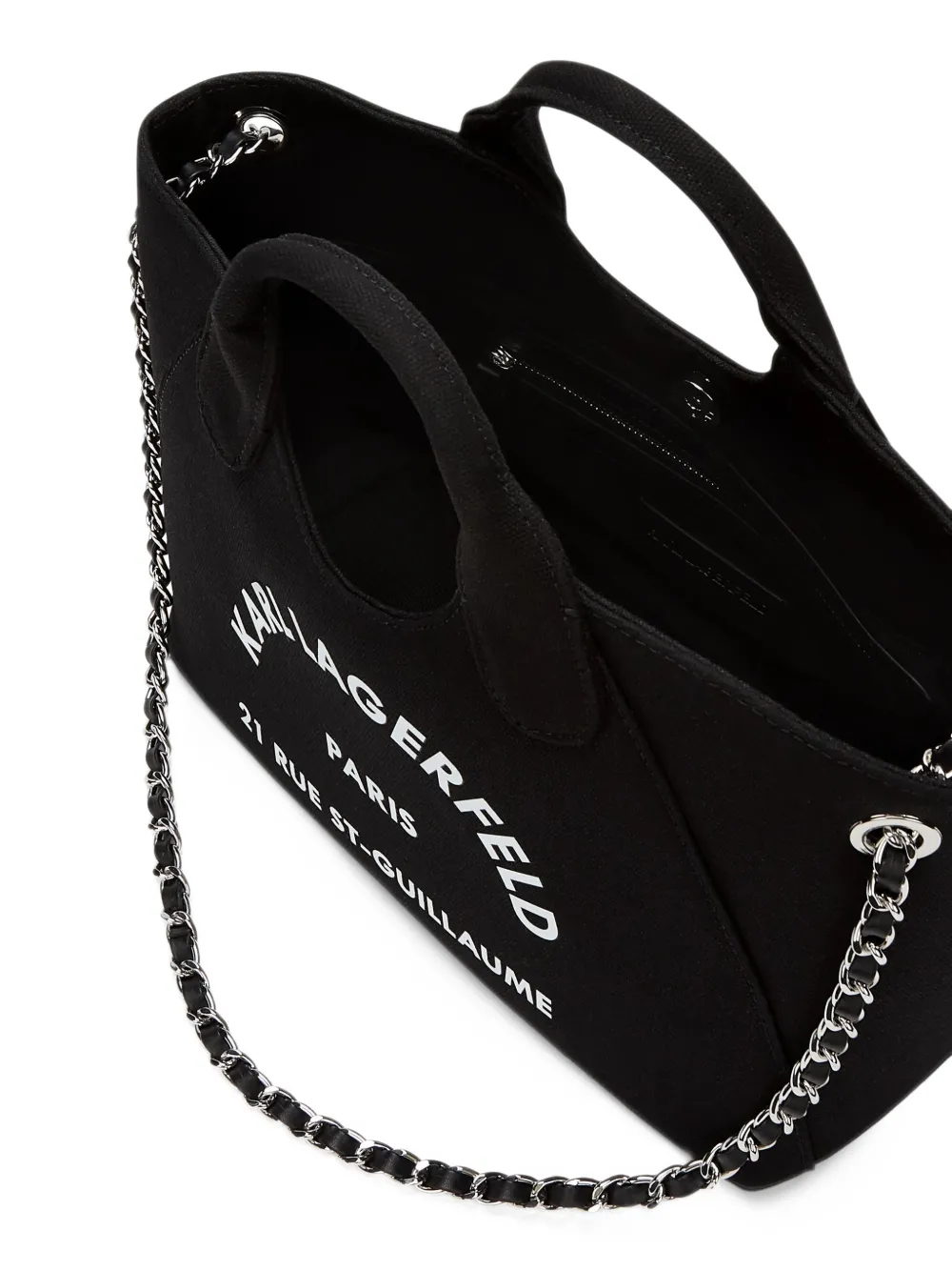 Karl Lagerfeld small Rue St-Guillaume chain tote bag Zwart