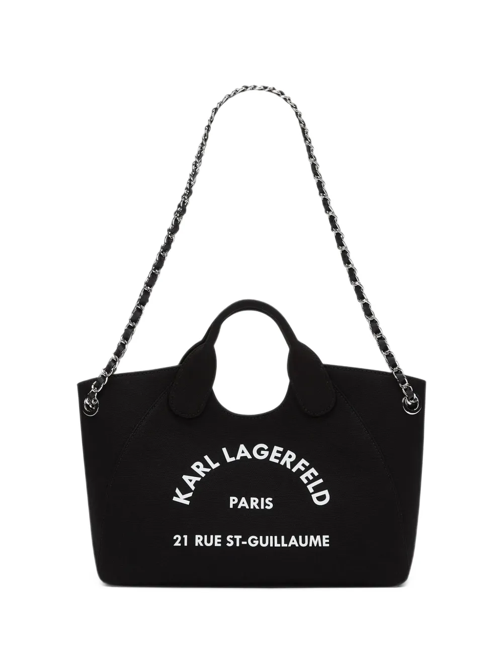 Karl Lagerfeld small Rue St-Guillaume chain tote bag Zwart