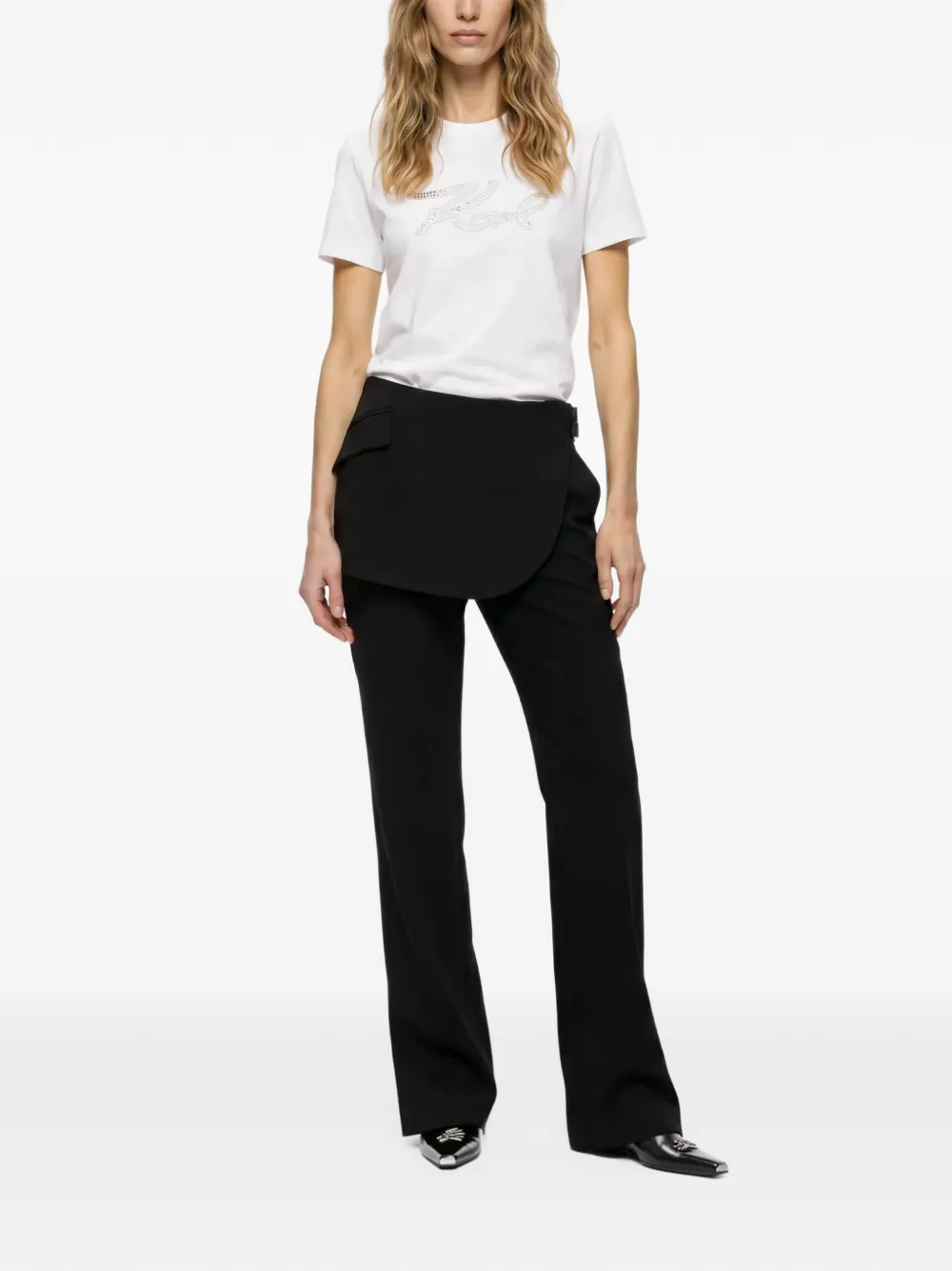 Karl Lagerfeld rhinestone-embellished T-shirt Wit
