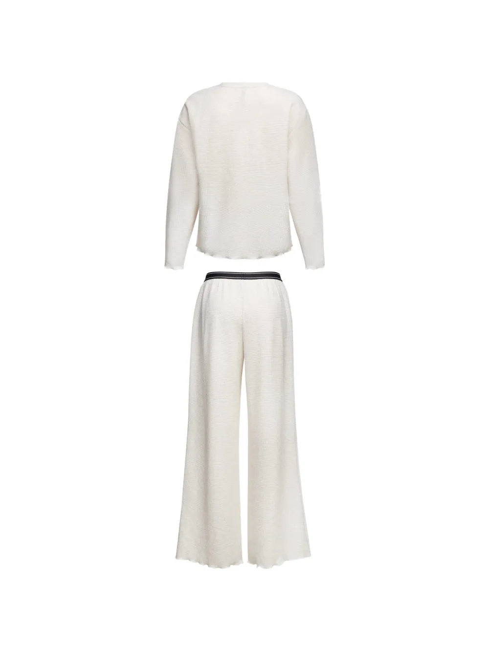 Karl Lagerfeld logo-detail waffle-knit pajamas set Beige