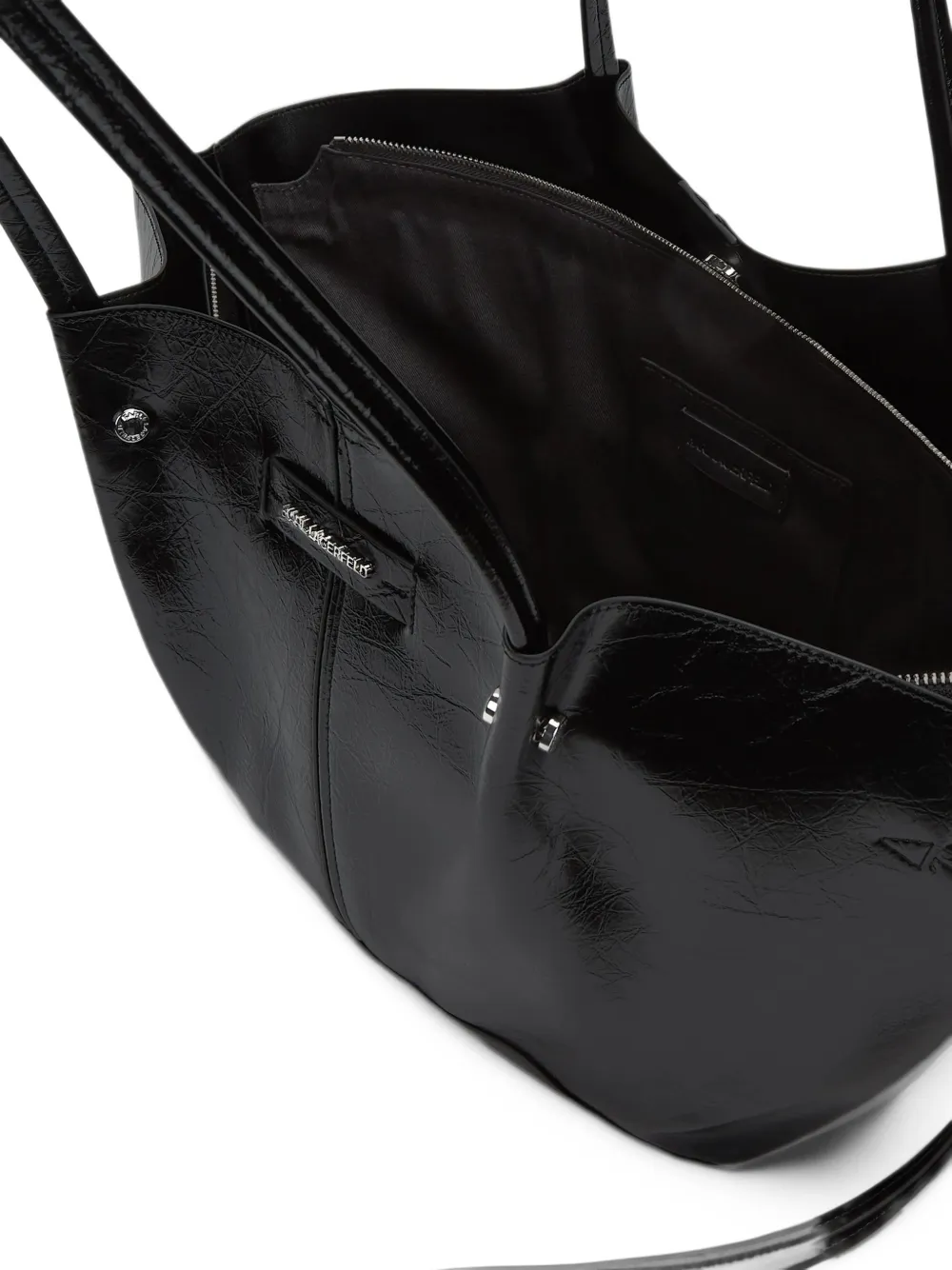 Karl Lagerfeld medium K Pierced textured tote bag Zwart