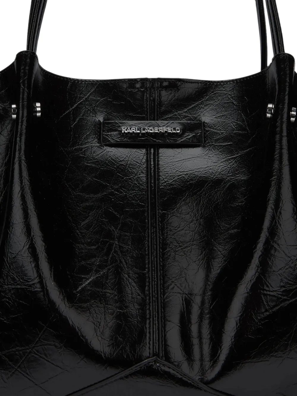 Karl Lagerfeld medium K Pierced textured tote bag Zwart