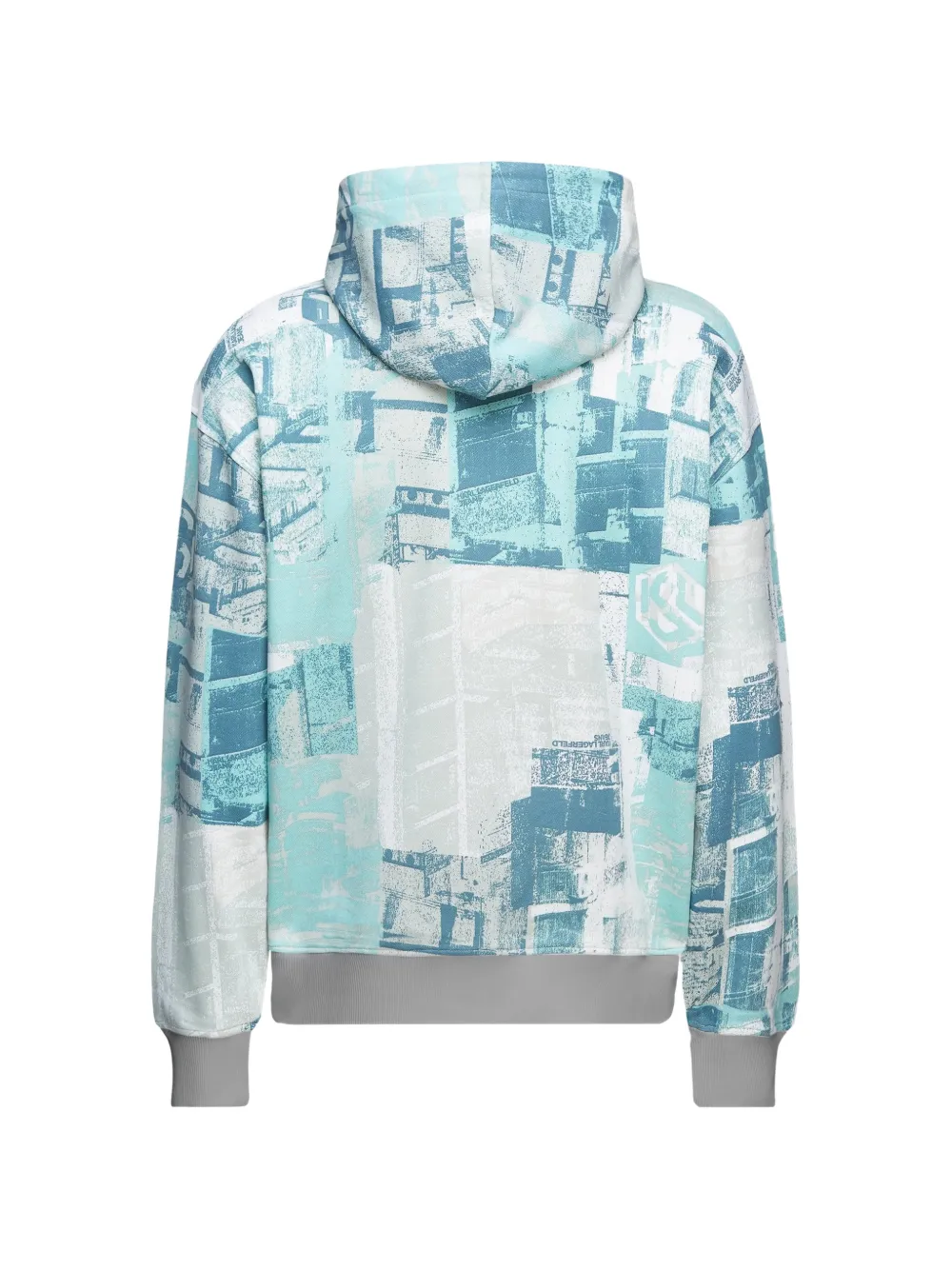 Karl Lagerfeld Jeans cityscape-print organic-cotton hoodie Blauw