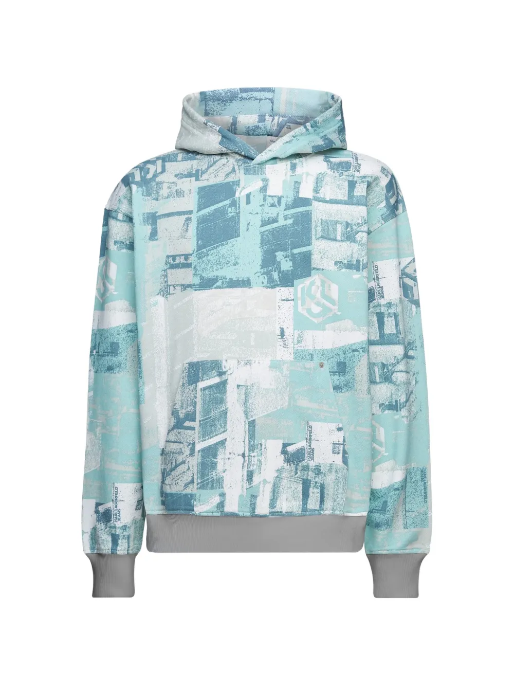 Karl Lagerfeld Jeans cityscape-print organic-cotton hoodie - Blu