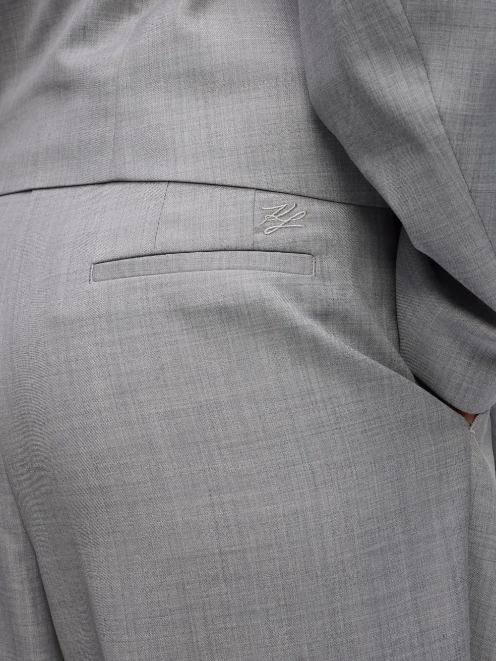 Karl Lagerfeld pierced-detail tailored trousers Grijs