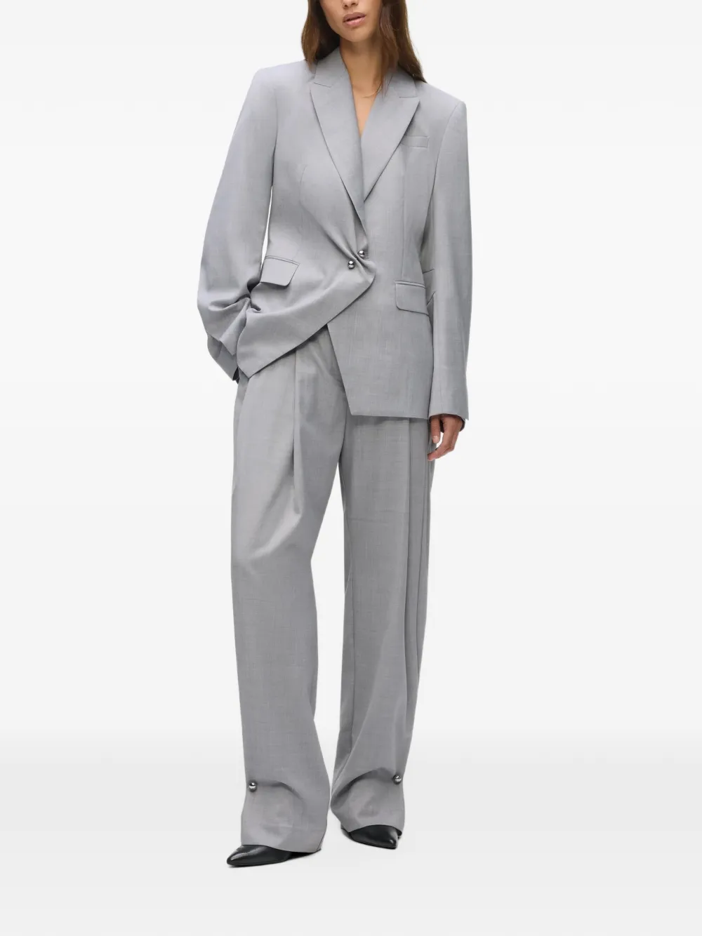 Karl Lagerfeld pierced-detail tailored trousers Grijs