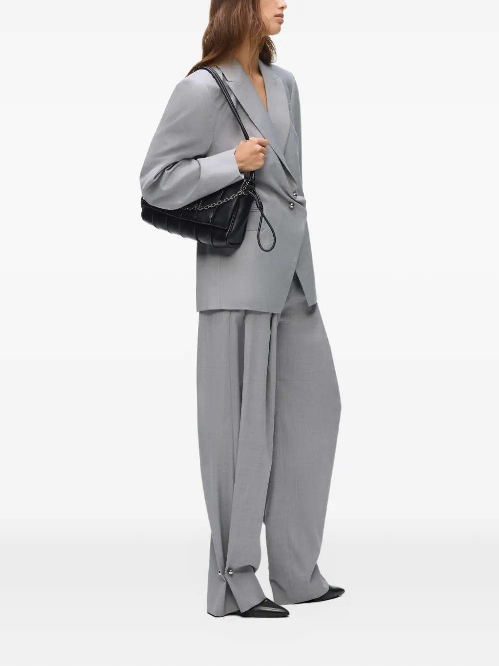 Karl Lagerfeld pierced-detail tailored trousers Grijs