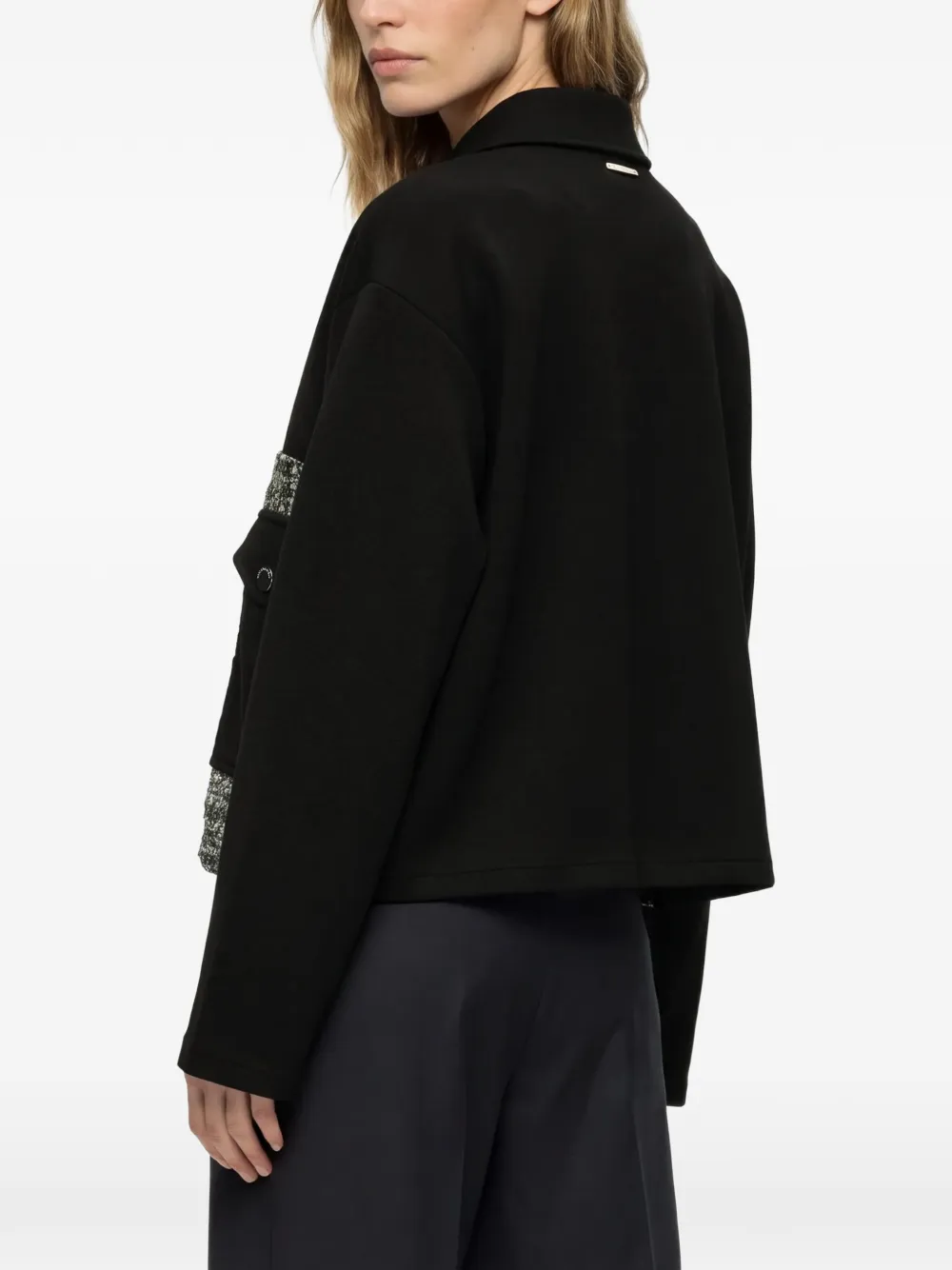 Karl Lagerfeld bouclé-panel jacket Zwart