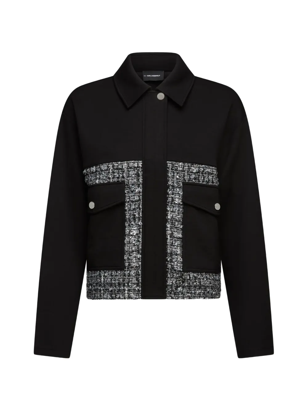 Karl Lagerfeld bouclé-panel jacket Zwart