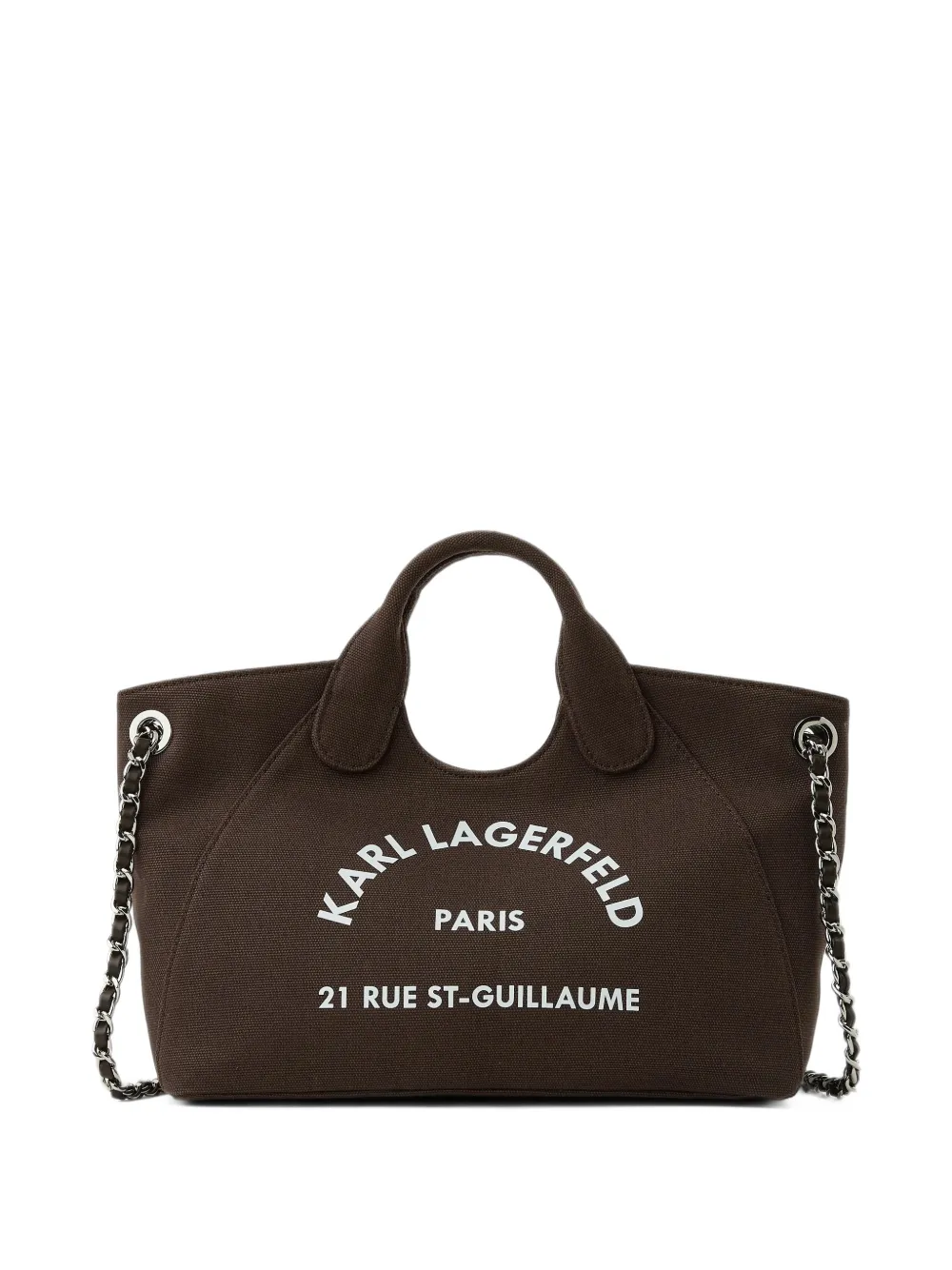 Karl Lagerfeld 21 Rue St-Guillaume chain tote bag Bruin
