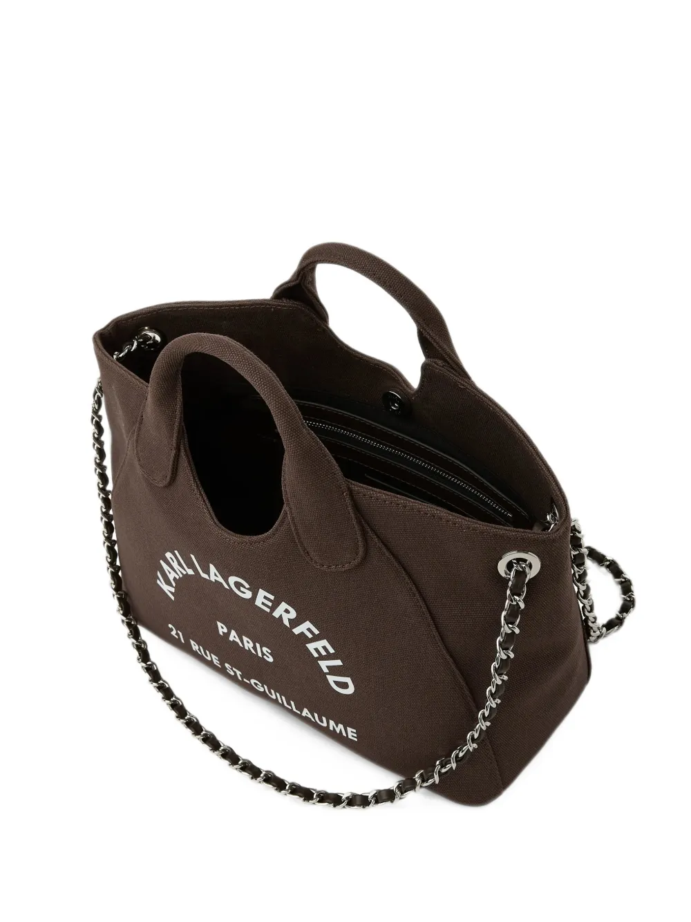 Karl Lagerfeld 21 Rue St-Guillaume chain tote bag - Marrone