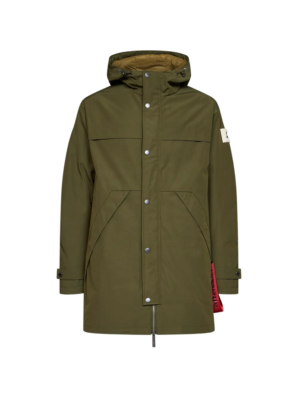After Label Hooded Zip-up Coat In Green