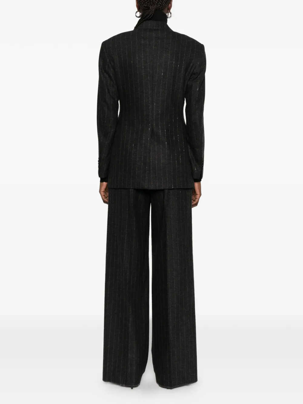 Tagliatore T-Angie pinstripe sequin-embellished suit Grijs