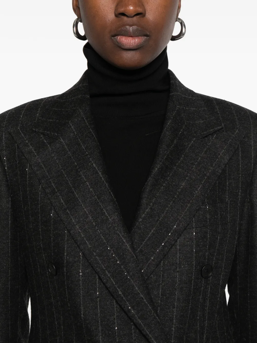 Tagliatore T-Angie pinstripe sequin-embellished suit Grijs