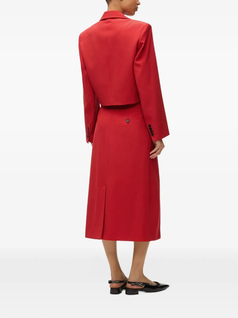 Karl Lagerfeld tailored wrap midi skirt Rood