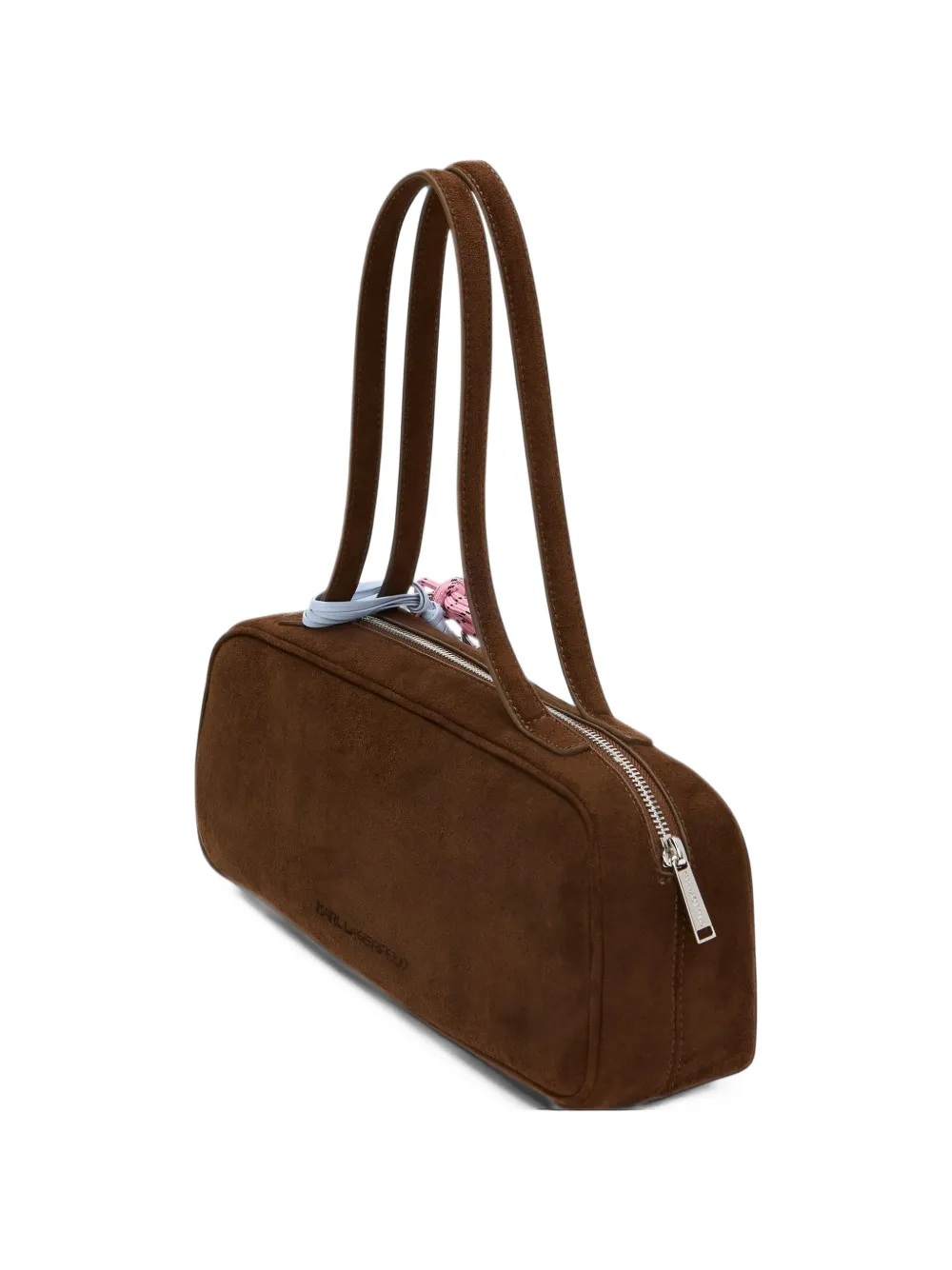 Karl Lagerfeld Ikon faux-suede shoulder bag Bruin
