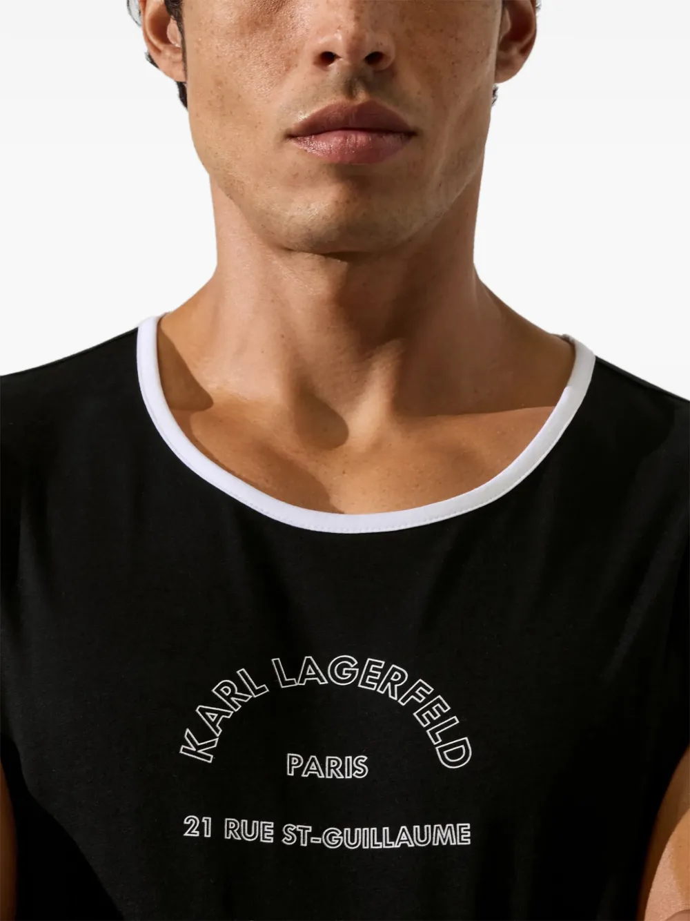Karl Lagerfeld Rue St-Guillaume beach tank top Zwart