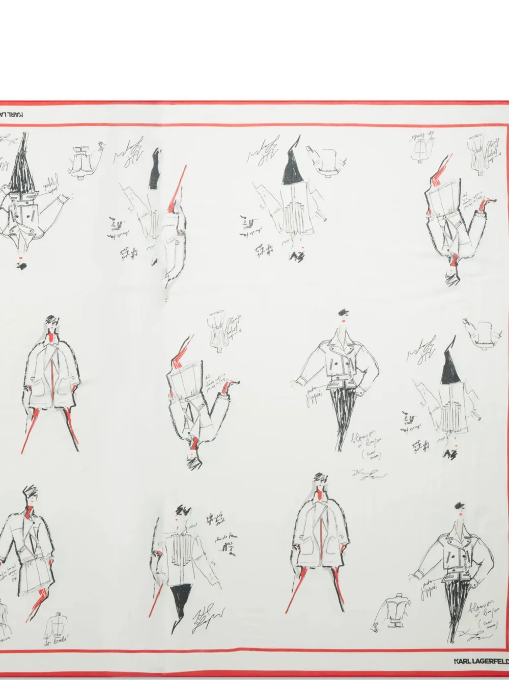 Karl Lagerfeld K Essential sketch scarf Beige