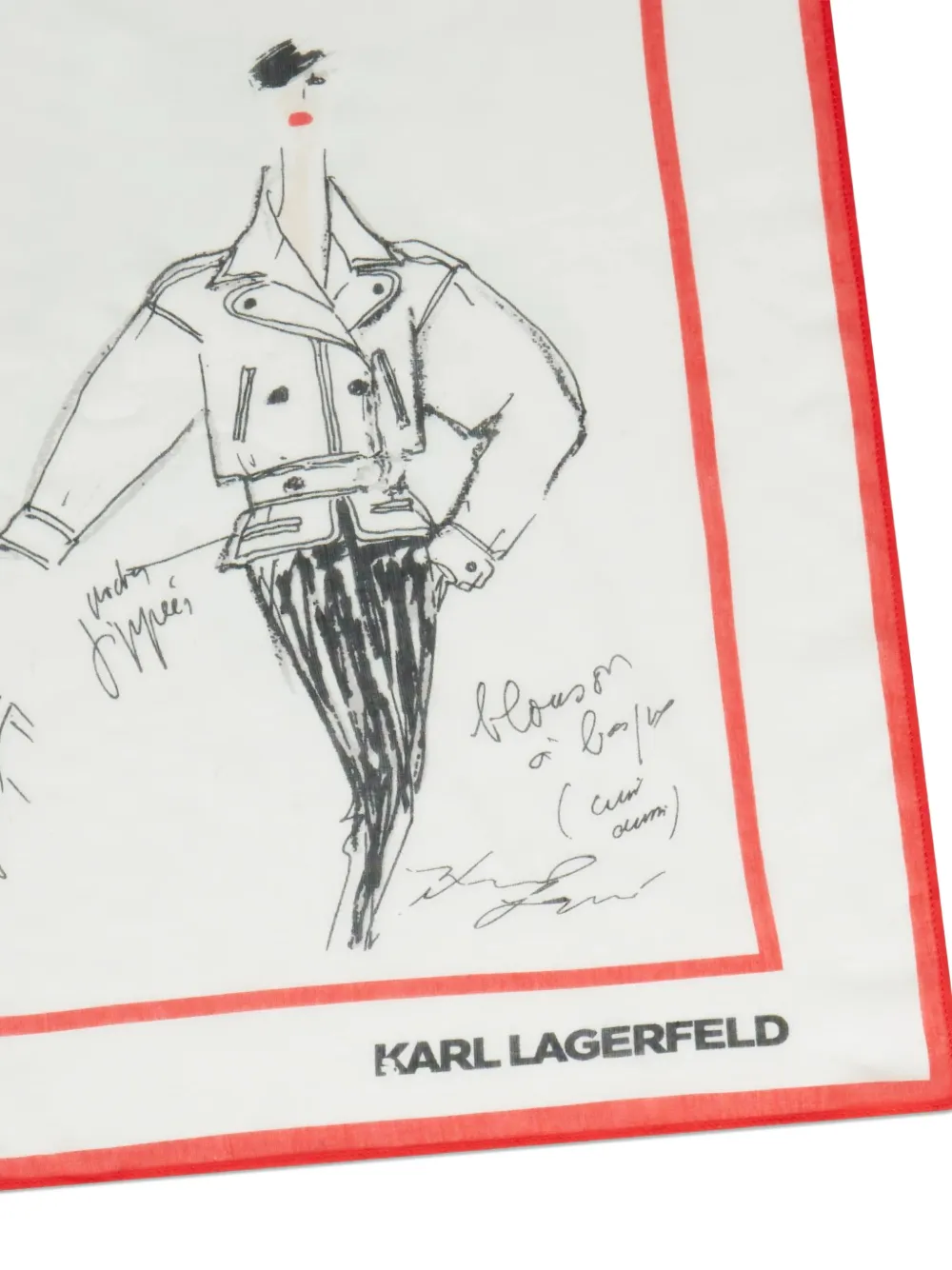 Karl Lagerfeld K Essential sketch scarf Beige