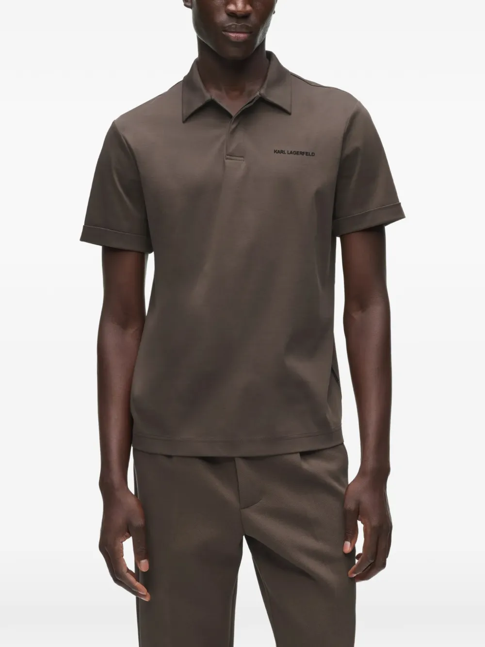 Karl Lagerfeld logo-detail relaxed-fit polo shirt Bruin