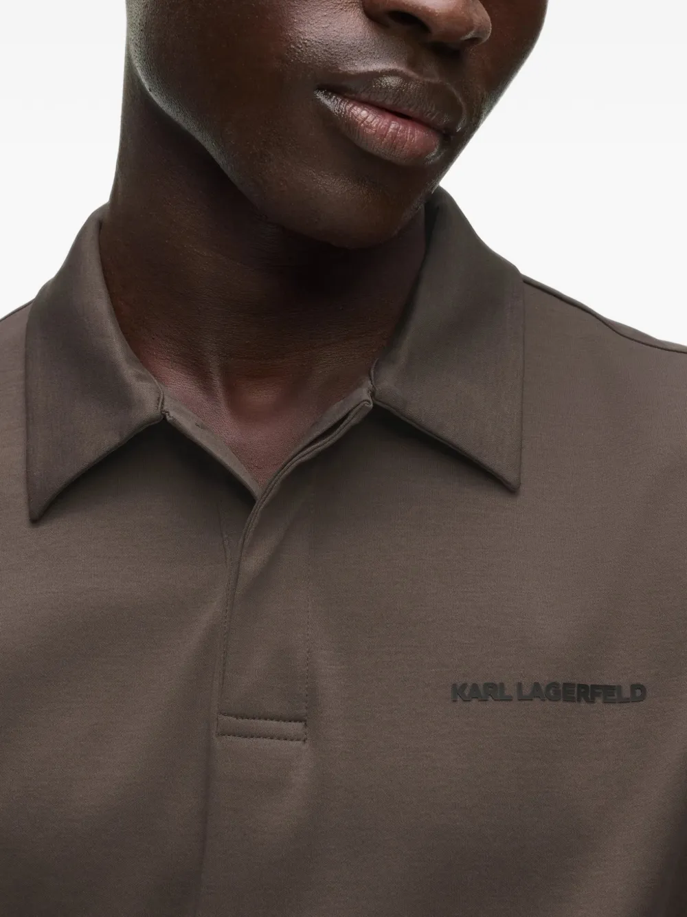 Karl Lagerfeld logo-detail relaxed-fit polo shirt Bruin