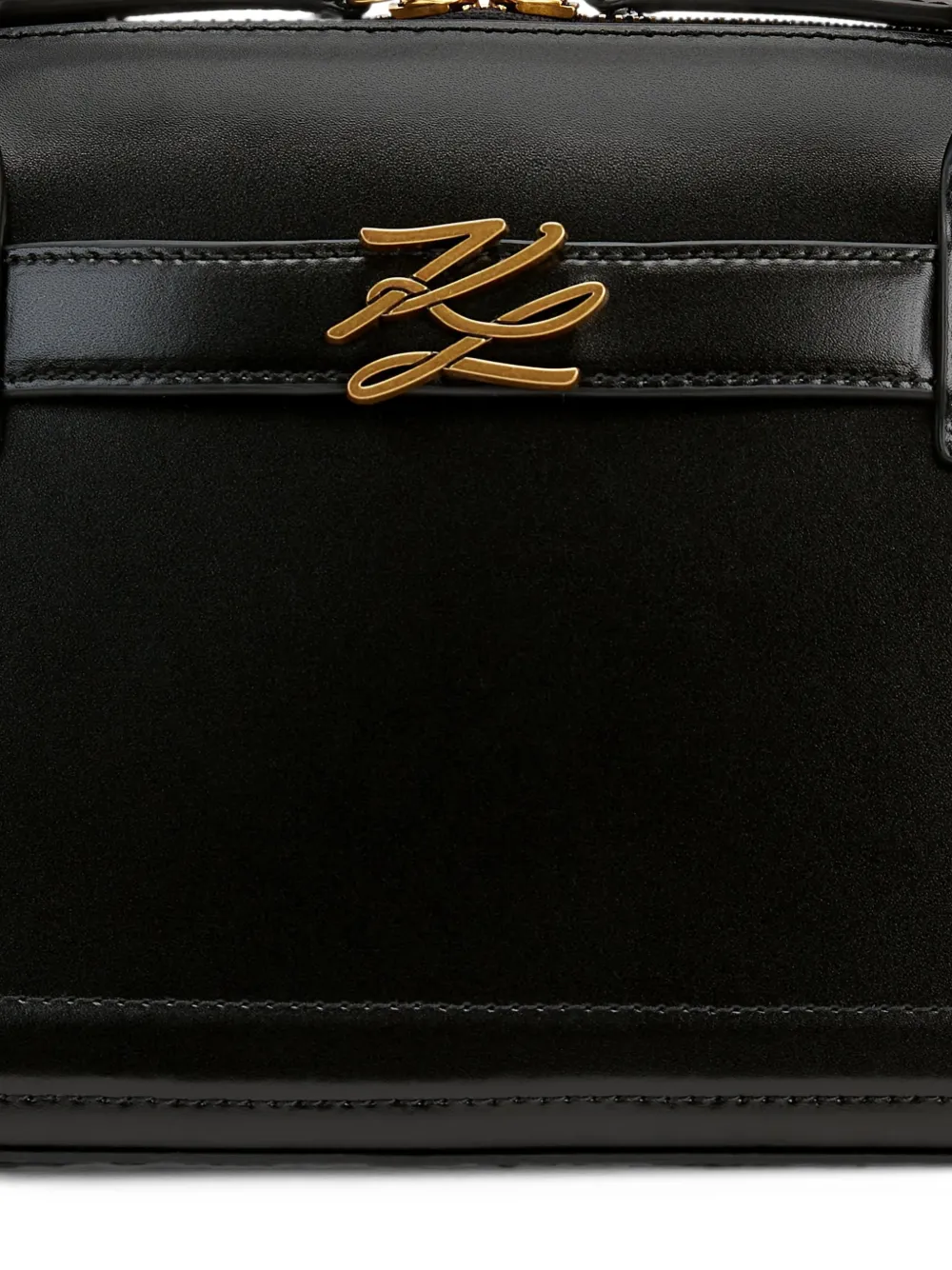 Karl Lagerfeld K Autograph leather bowling bag Zwart