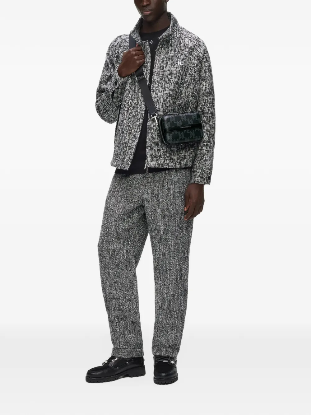Karl Lagerfeld monogram-print messenger bag Zwart