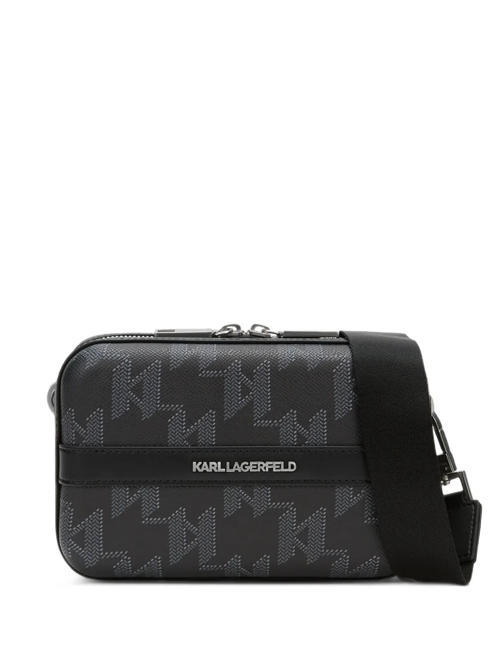 Karl Lagerfeld monogram-print messenger bag - Nero