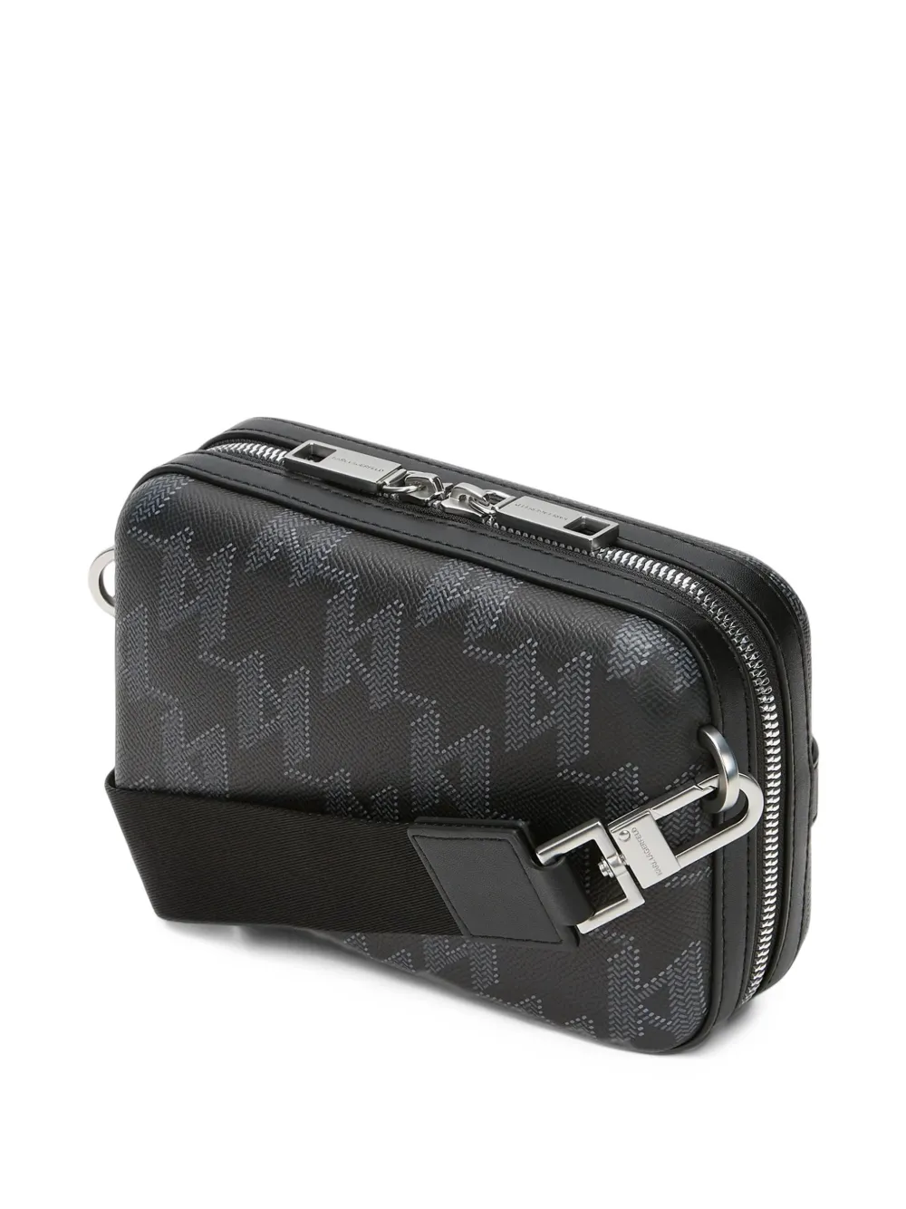 Karl Lagerfeld monogram-print messenger bag Zwart
