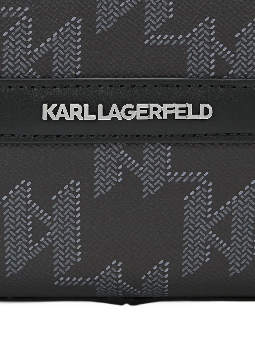 Karl Lagerfeld monogram-print messenger bag Zwart